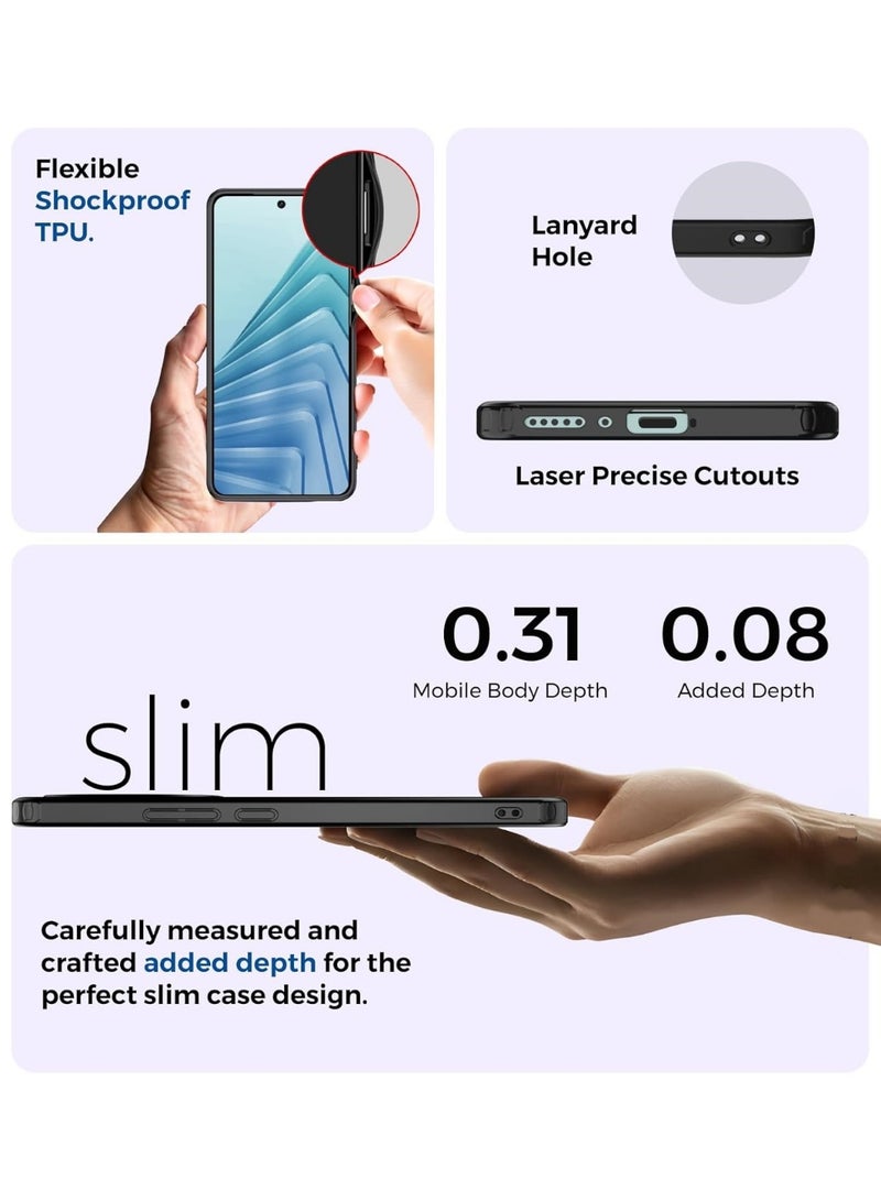 جراب شفاف لهاتف Xiaomi Redmi Note 14، ظهر صلب شفاف من البولي كربونات وممتص للصدمات من البولي يوريثين الحراري الناعم [لا يصفر] جراب حماية رفيع مضاد للصدمات لهاتف Xiaomi Redmi Note 14 - Image 5